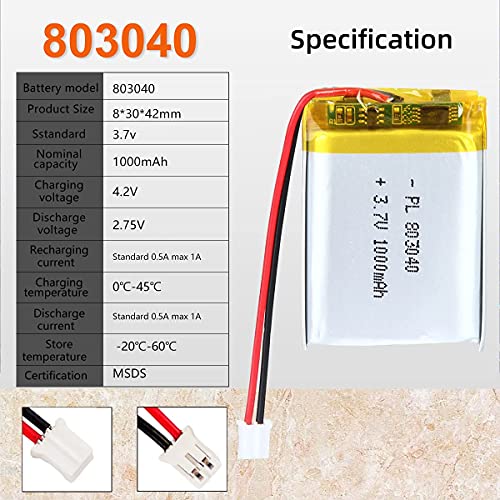 3.7V 1000mAh LiPo Battery