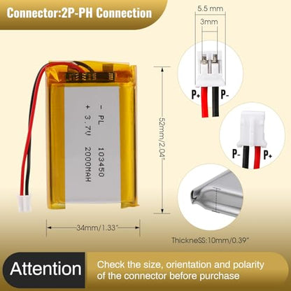3.7V 2000mAh LiPo Battery