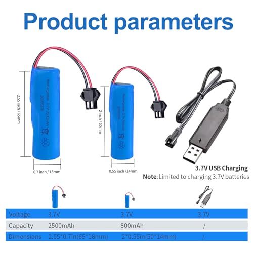 3.7V 2500mAh Li-ion Battery