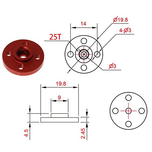 25T Round Servo Horn Pack