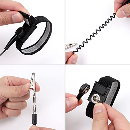 Anti-Static Wrist Strap with Alligator Clip 11"