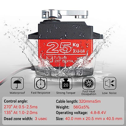 25kg High Torque Metal Gear Servo