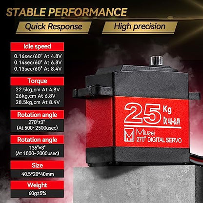 25kg High Torque Metal Gear Servo