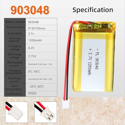 3.7V 1200mAh LiPo Battery